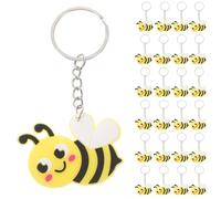 HOLIDYOYO 24Pcs Cartoon Bee Keychain Adorable Metal Bee Keyring Decor for Bags Wallets and Car Accessories Creative for Friends and Family