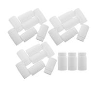 HOLIDYOYO 24pcs Empty Pill Bottles Plastic Wide Mouth White Pill Container Medicine Travel Container Capsule Tablet Storage Screw Cap Gasket for Travel