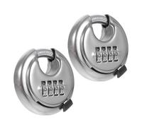 HOLIDYOYO 2pcs 4-dial Stainless Steel Combination Padlocks, Secure Password Locks for Home, Garage, Cabinet, Anti-Theft Door and Locker Security
