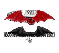HOLIDYOYO 2Pcs Adjustable Small Cat Collars with Bell Halloween Bat Wing Design Cute Kitten Accessories for and Cats
