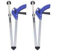 HOLIDYOYO 2pcs Aluminum Alloy Trash Grabber with Widened Clamp and High Strength Elastic Clamp, Foldable Litter up Tool for Bottles and Cigarettes, Lightweight Reaching Assist Tool Suitable