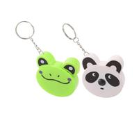 HOLIDYOYO 2pcs Automatic Retractable Mini Tape Measure Keyring with Cartoon Animal Design Abs Material Portable Measuring Tool for Body Waist Sewing Panda Frog