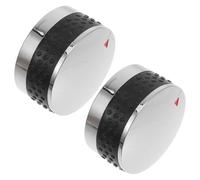 HOLIDYOYO 2pcs BBQ Grill Knobs Replacement Stove Control Knobs with Smooth Surface and Enhanced Control Abs Material for Outdoor Cooking and Oven Use Silver 58mm Diameter