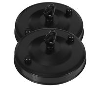 HOLIDYOYO 2pcs Black Metal Chandelier Ceiling Plate Canopy Pendant Light Cover Base with Closed Edge for Ceiling Light Fixture Mounting Suitable for Pendant and Crystal Lamp Accessories