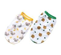 HOLIDYOYO 2pcs Breathable Summer Pet Dog Vests, Lightweight Mesh Vest for Small Breeds Including Plush Bichon Pomeranian Schnauzer, Size M, Grey Mouse Bear Head Designs