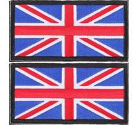 HOLIDYOYO 2pcs British Flag Embroidered Patches with Hook and Loop Fastener National UK Flag Clothes Applique for DIY Decoration Suitable for Jackets Backpacks Hats and Repairing Clothing