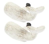 HOLIDYOYO 2pcs Cast Iron Wardrobe Handles White Whale Design Coastal Drawer Pulls for Kitchen Cabinet Bedroom Furniture Smooth Surface Mediterranean Nautical Theme