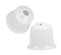 HOLIDYOYO 2pcs Ceiling Fan Canopy Dust Covers Plastic Fan Box Replacement Caps Universal White Medium Size Protection and Decorative Use