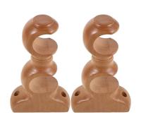 HOLIDYOYO 2pcs Double Wood Drapery Rod Brackets with Adjustable Roman Rod Base, Easy Wall Mount Installation Supports Thick Or Thin Curtains for Bedroom Home Improvement Projects