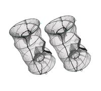 HOLIDYOYO 2pcs Foldable Minnow Trap Net Portable Shrimp Cage Trap for Crab Crawfish Fish Nylon Bait Cage for Outdoor Fishing and Aquaculture Compact and Easy to Carry