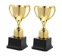 HOLIDYOYO 2pcs Gold Plastic Trophies for Lightweight Small Reward Cups Party Favors Winning Prizes for Boys Competitions and Games