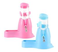 HOLIDYOYO 2pcs Hamster Water Bottle with Base, 80ml Small Animal Drinking Dispenser Stand for Pet Water Feeder, Suitable for Hamsters, Rabbits, Mice, and Squirrels, Pink and Blue