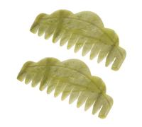 HOLIDYOYO 2pcs Jade Hair Massage Combs Natural Scalp Care Tools for Improved Blood Flow and Relaxation Durable Jade Material for Daily Use Hairdressing Tool