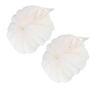 HOLIDYOYO 2pcs Large Beige Petal-Shaped Shower Balls Exfoliating Bath Scrubbers with Hanging Rope Body Poufs for Gentle Dead Skin Removal and Efficient Shower Gel Use