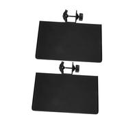 HOLIDYOYO 2pcs Live Broadcast Equipment Stand Stage Microphone Tray Shelf Microphone Stand Phone Holder Clamp on Mic Holder Steel Plate Black