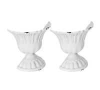 HOLIDYOYO 2pcs Metal Half Wall Flower Pots - Small Artistic Rustic Planters for Farmhouse Chic Decor, Living Room Vase, French Country Hanging Flower Holders, Wedding Table Centerpiece