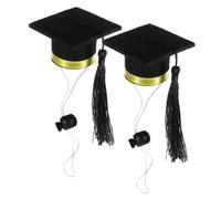 HOLIDYOYO 2pcs Mini Graduation Caps for Small Pets Bright Tassels Hamster Graduation Hat Photo Props for Furry Friends Celebrations