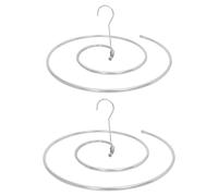 HOLIDYOYO 2pcs Multi-functional Clothes Drying Rack Spiral Sheet Hanger Foldable Stainless Steel Silver for Clothes and Blankets Home Laundry Room