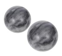 HOLIDYOYO 2pcs Natural Jade Hand Exercise Balls 5cm for Deep Tissue Massage and Hand Therapy, Chinese Stress Massage Balls with Storage Box for Relaxation