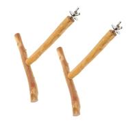 HOLIDYOYO 2pcs Natural Wood Parrot Perch T-shape Stand Platform Adjustable Angles Smooth Surface for Cockatiels Conures Macaws Lovebirds Finches Cage Accessories