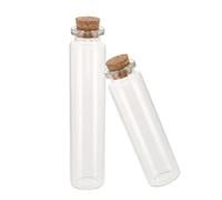 HOLIDYOYO 2pcs Pet Souvenirs Cat Whiskers Collection Bottle Small Glass Jar Wood Lid for Pet Memorial Urn Fur Storage Keepsake of Dog Hair