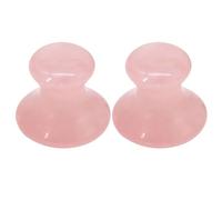 HOLIDYOYO 2pcs Pink Powder Crystal Gua Sha Facial Tool Beautiful Shape for Neck Massage and Relief, Friendly to Skin Massaging Boards a Healthy Gift
