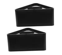 HOLIDYOYO 2pcs Portable Microphone Flag Station Desktop Mic Stand Triangle Black for Interviews Tv Conferences and Live Events