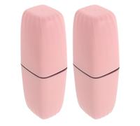 HOLIDYOYO 2pcs Portable Travel Rinsing Cup Lightweight Plastic Toothbrush Case Holder for Camping Business Trips and Outdoor Adventures