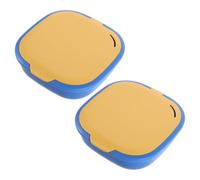 HOLIDYOYO 2Pcs Retainer Case with Mirror and Magnetic Closure, Portable Yellow and Blue Orthodontic Storage Box for Denture Cleaning and Travel, Compatible with Mouth Guard and Night Guard