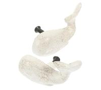 HOLIDYOYO 2pcs Retro Ocean Theme Cast Iron Whale Door Handles White Pull Handles for Closet Cupboard Drawer Vintage Nautical Style Easy to Install for Bedroom and Furniture