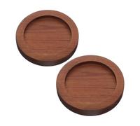HOLIDYOYO 2pcs Salt and Pepper Mill Tray - Wood Grinder Condiment Shakers Holder Base for Kitchen Spice Organizer Home Cooking Accessories Round
