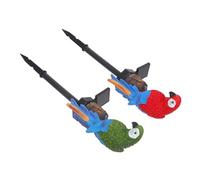 HOLIDYOYO 2Pcs Solar Parrot Stake Lights LED Lawn Lamp for Outdoor Garden Decor Durable Material Energy Saving Night Lighting for Patios Yards Pathways