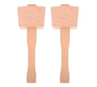 HOLIDYOYO 2pcs Solid Beech Wood Mallet with Ergonomic Handle Manual Wooden Ice Crusher Hammer for Carpentry Chiseling and Home Bartending Woodworking Tool for DIY and Cocktail Preparation