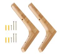 HOLIDYOYO 2Pcs Solid Wood Triangle Shelf Brackets Wall Mounted Floating Shelf Support Bracket for Indoor Shelving and Storage