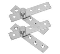 HOLIDYOYO 2pcs Stainless Steel Rotation Invisible Door Hinges Heavy Duty Hidden Pivot for Small Wooden Cabinet Doors Thickness Silver