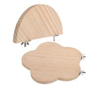 HOLIDYOYO 2pcs Tabletop Bird Perch Bird Platforms Easy Installation Enhances Muscle Strength Premium Wood Khaki Birdcage Parrot Accessories