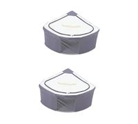 HOLIDYOYO 2pcs Thickened Fan Shape Corner Storage Box with Transparent Window Foldable Oxford Cloth Organizer for Household Sundries Wear Resistant Wall Mounted Storage Random Color