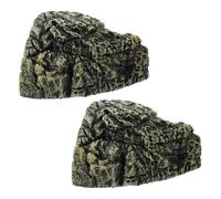 HOLIDYOYO 2PCS Turtle Basking Platform Resin Rock with Realistic Texture Reptile Habitat Hideout for Turtles Lizards Amphibians Fish Tank Aquarium Accessories Stable Dock