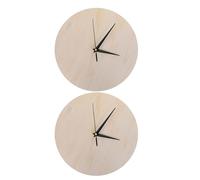HOLIDYOYO 2pcs Unfinished Clock Face - 7.86Inch Round Wooden Dial Plate with Second Minute Hour Hands - Unfinished Craft Clock Base for DIY Making Wall Art Painting