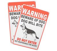 HOLIDYOYO 2pcs Vintage Dog Warning Sign Iron Wall Decor for Home Courtyards