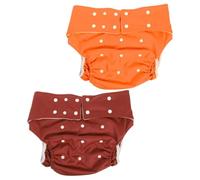 HOLIDYOYO 2Pcs Washable Reusable Adult Urinal Pant with Double Row Snaps, Leakproof Incontinence Diaper for Elderly, Anti-Leak Cloth Diaper for Hospital and Home Use, Orange Chocolate Colors