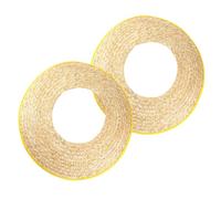 HOLIDYOYO 2pcs Wheat Straw Hard Hat Sun Shade Visor Wide Brim Breathable Helmet Cover for Neck Protection Lightweight Durable Sunshield for Construction Workers Random Color