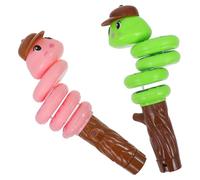 HOLIDYOYO 2pcs Whistling Swinging Snake, Plastic Balance Rotating Whistle Animals for Party Play, Loud Sound Whistle for, Green and Pink
