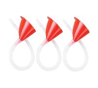 HOLIDYOYO 3 Sets Automotive Plastic Funnels with Clear Flexible Tubes for Precise Fuel Oil and Water Transfer Long Angled Spouts for Easy Access Visible Flow Design for Safe Car Maintenance