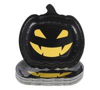 HOLIDYOYO 30pcs Halloween Pumpkin Paper Plates Sturdy Spill-Resistant Autumn Party Dishware for Indoor Outdoor Festive Snack Serving