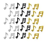 HOLIDYOYO 30Pcs Inflatable Music Note Balloons Set Foil Polyester Material Party Decorations for Concerts and Music Themed Events Gold, Silver, Black Single Double Note Balloons