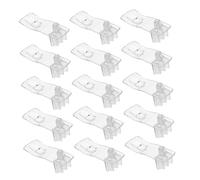 HOLIDYOYO 30pcs Transparent Plastic Cabinet Shelf Support Clips Curved Design Strong Kitchen Shelf Pegs for Furniture Bookcase Closet Space-saving Organizers
