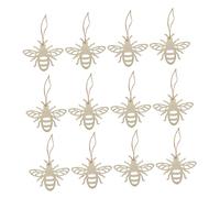 HOLIDYOYO 30Pcs Wooden Bee Shaped Slices Unfinished Craft DIY Accessories for Holiday Decorations Natural Wood Pendants with Detailed Design for Creative Art Projects and Home Decor