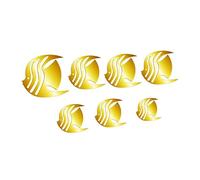 HOLIDYOYO 3D Fish Wall Stickers Mirror Wall Decor Gold Color Removable Modern for Home Office Tv Background 7pcs Set