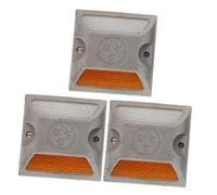 HOLIDYOYO 3pcs Cast Aluminum Road Reflector Markers Pressure-resistant Pavement Studs Reflective Roadside Safety Markers Easy Installation for Driveways Parking Lots and Pathways